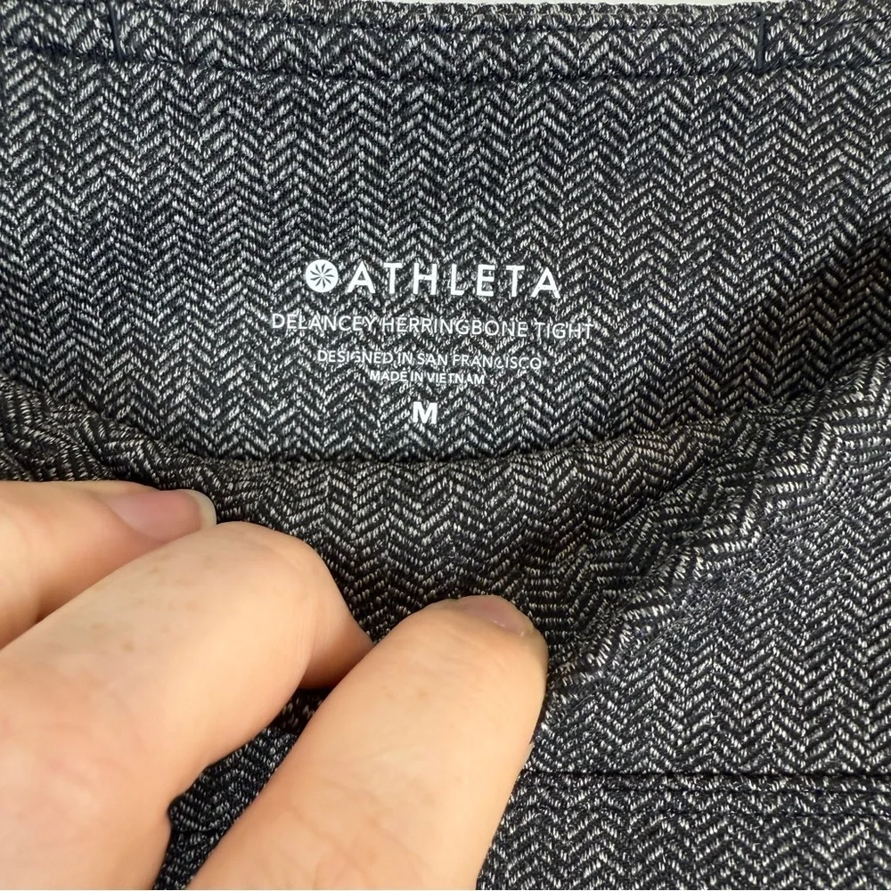 Athleta Delancey Herringbone Tight Black White Sz Medium